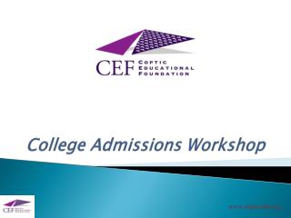 College Admissions Workshop