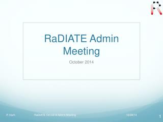 RaDIATE Admin Meeting