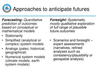 Approaches to anticipate futures