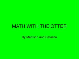 MATH WITH THE OTTER