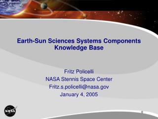 Earth-Sun Sciences Systems Components Knowledge Base