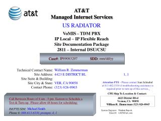 AT&amp;T Managed Internet Services Vo – TDM PBX IP Local – IP Flexible Reach