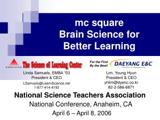 National Science Teachers Association National Conference, Anaheim, CA April 6 – April 8, 2006