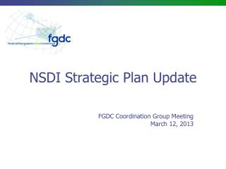 NSDI Strategic Plan Update