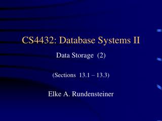 CS4432: Database Systems II