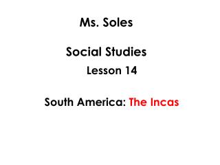 Ms. Soles Social Studies