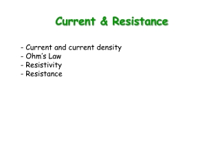 Current & Resistance