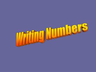 Writing Numbers