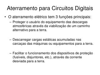 Aterramento para Circuitos Digitais