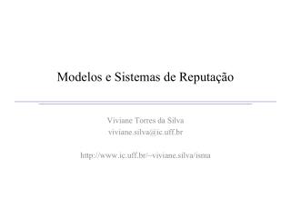 Modelos e Sistemas de Reputação
