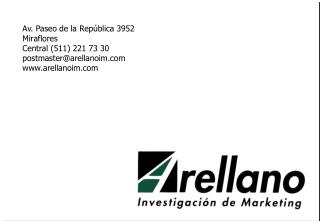 Av. Paseo de la República 3952 Miraflores Central (511) 221 73 30 postmaster@arellanoim