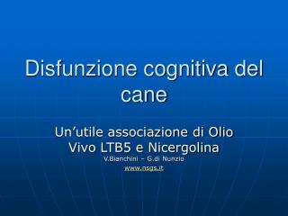 Disfunzione cognitiva del cane