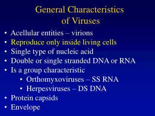 General Characteristics of Viruses
