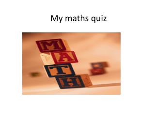 My maths quiz