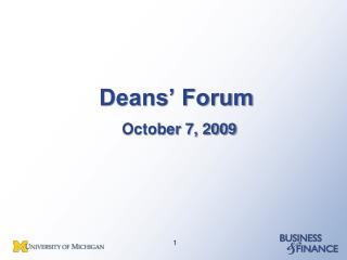 Deans’ Forum