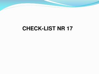 CHECK-LIST NR 17