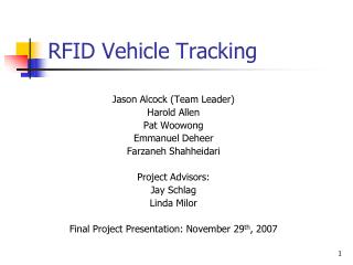 RFID Vehicle Tracking