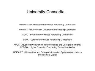 University Consortia