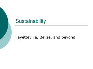 Sustainability