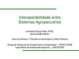 Interoperabilidade entre Sistemas Agropecuários
