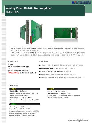 Analog Video Distribution Amplifier (NVDA-1000A)
