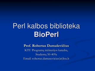 Perl kalbos biblioteka BioPerl