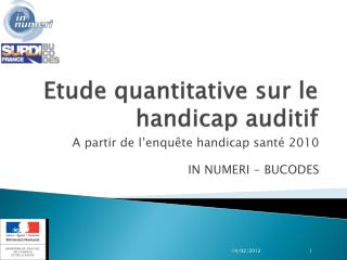 Etude quantitative sur le handicap auditif