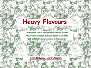 Heavy Flavours