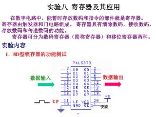 实验内容 1 ． 8D 型锁存器的功能测试