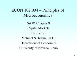 ECON 102.004 – Principles of Microeconomics