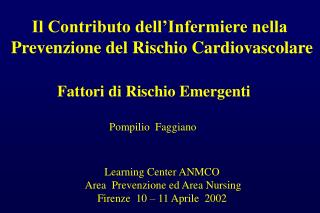 Il Contributo dell’Infermiere nella Prevenzione del Rischio Cardiovascolare