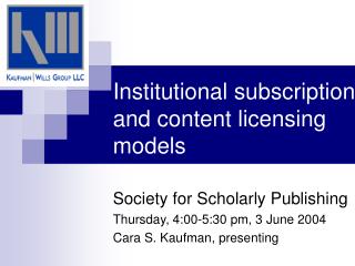 Institutional subscription and content licensing models