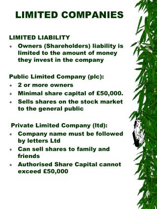 LIMITED COMPANIES