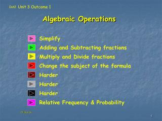 Algebraic Operations