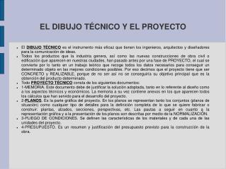 EL DIBUJO TÉCNICO Y EL PROYECTO