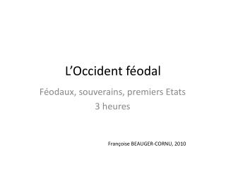 L’Occident féodal