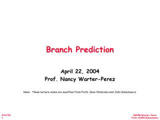 Branch Prediction