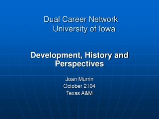Dual Career Network University of Iowa