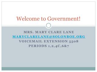 Welcome to Government!