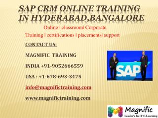 SAP CRM ONLINE TRAINING IN HYDERABAD,BANGALORE