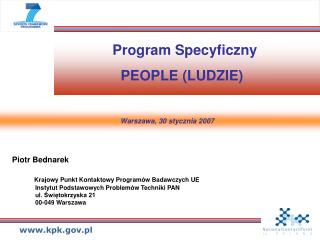 Program Specyficzny PEOPLE (LUDZIE)