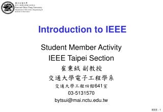 Introduction to IEEE