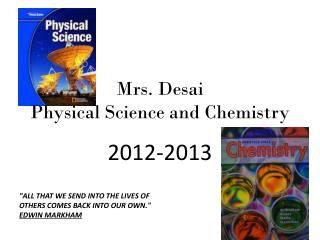 Mrs. Desai Physical Science and Chemistry