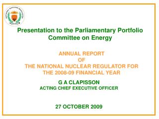 Presentation to the Parliamentary Portfolio Committee on Energy