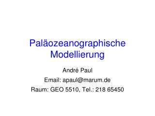 Paläozeanographische Modellierung