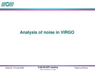 Analysis of noise in VIRGO