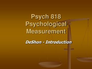 Psych 818 Psychological Measurement