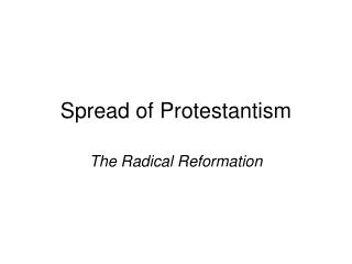 Spread of Protestantism