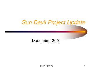 Sun Devil Project Update