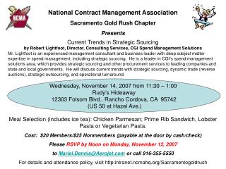 National Contract Management Association Sacramento Gold Rush Chapter Presents